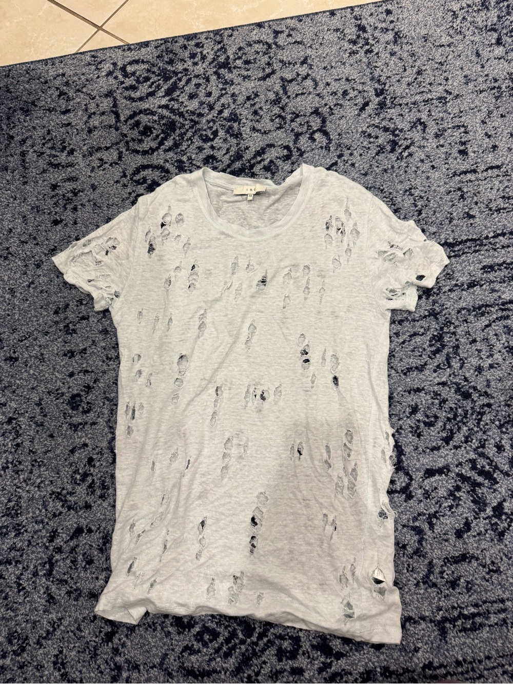 IRO Light Gray Distressed Short Sleeve Tee